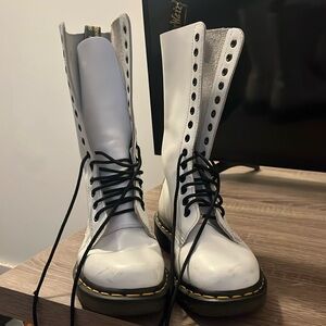 Dr Marten 11” tall white boots